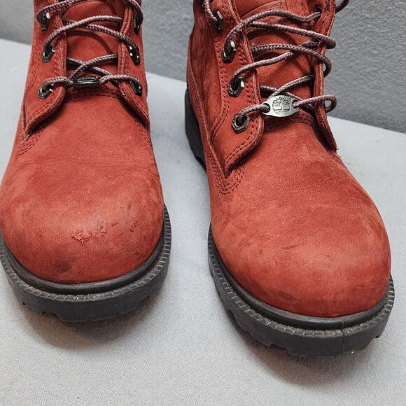 Timberland Nellie Chukka Women`s Red Waterproof Boots‎ 22387 Sz 7.5 M - Picture 2 of 9